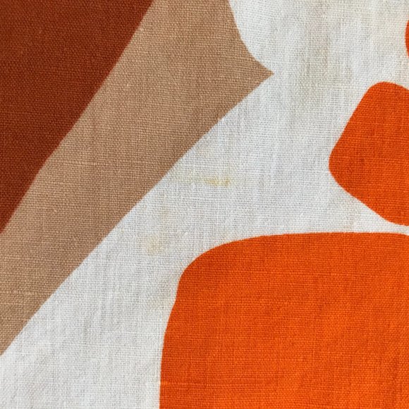 Vintage Orange Brown Floral Psychedelic Tablecloth - Picture 10 of 11